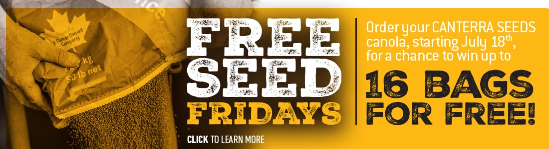 Order your CANTERRA SEEDS canola, starting July 18th, for a chance to win up to 16 bags for free!