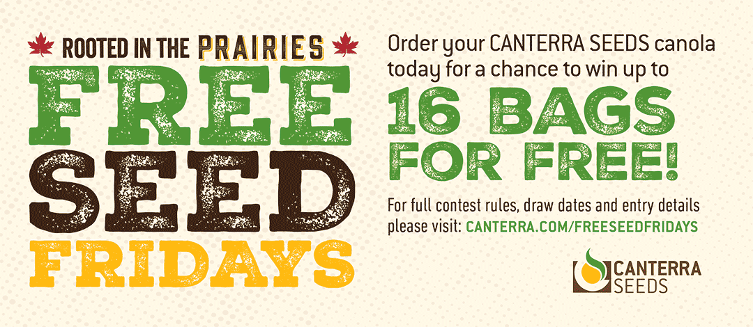 Order your CANTERRA SEEDS canola today for a chance to win up to 16 bags for free!